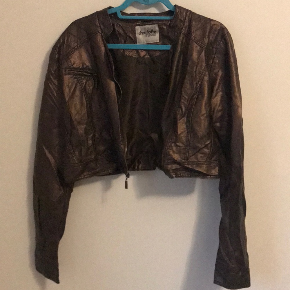 3/4 length pleather jacket